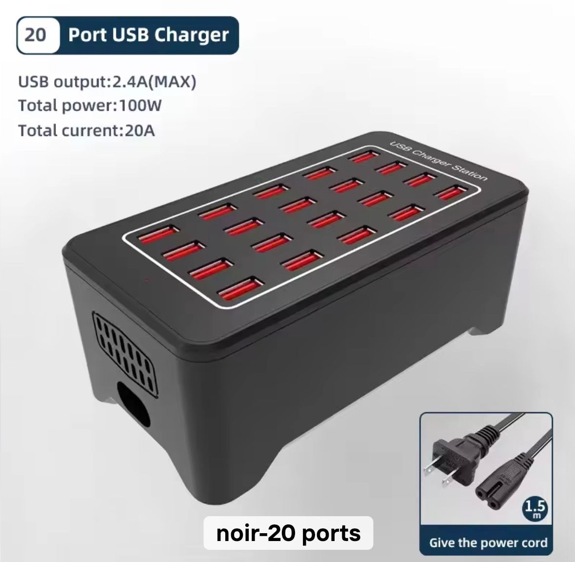 Station de Recharge Intelligente avec Protection SCP,10-30 Ports