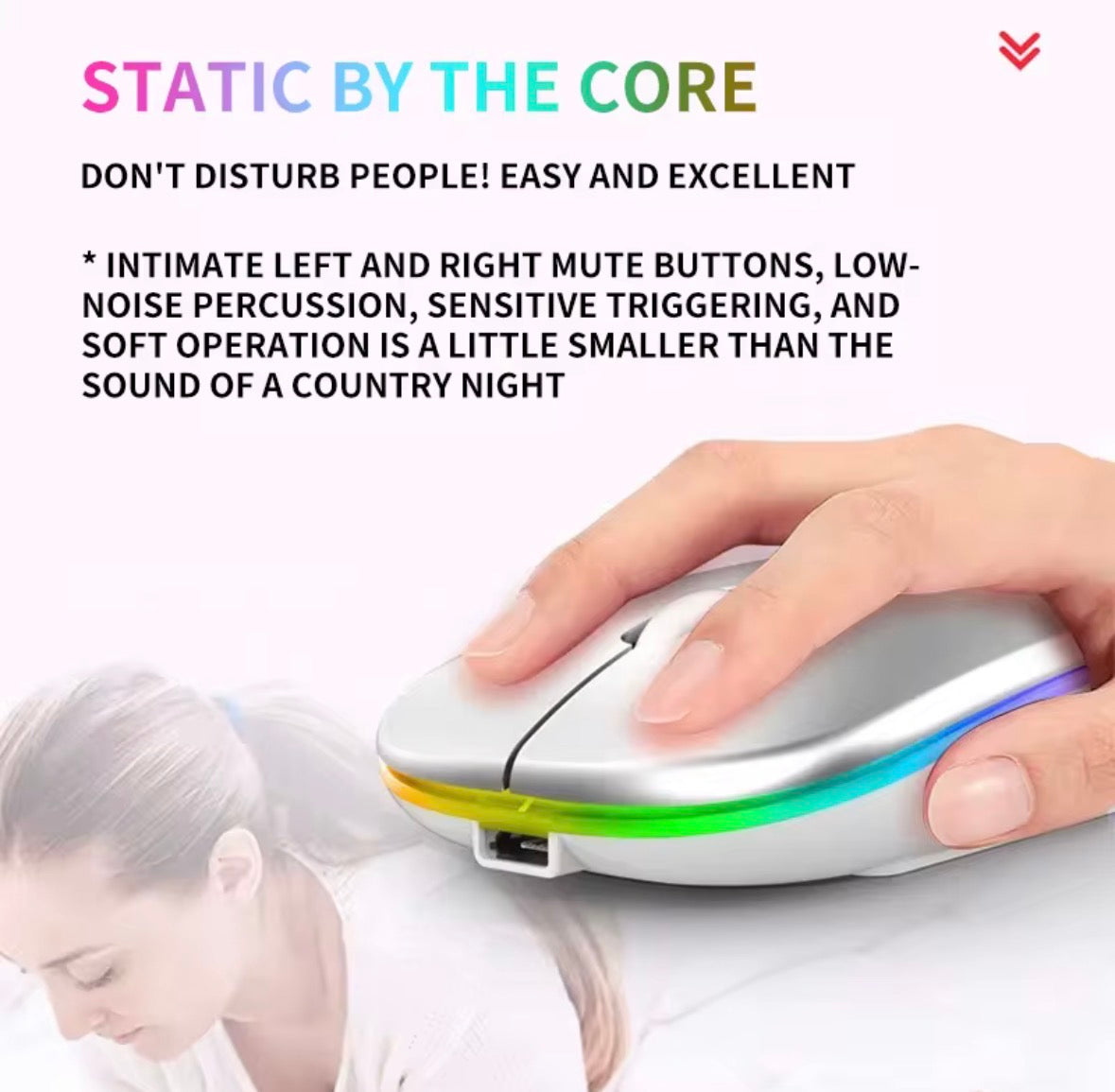 Souris Silencieuse Sans Fil Rechargeable