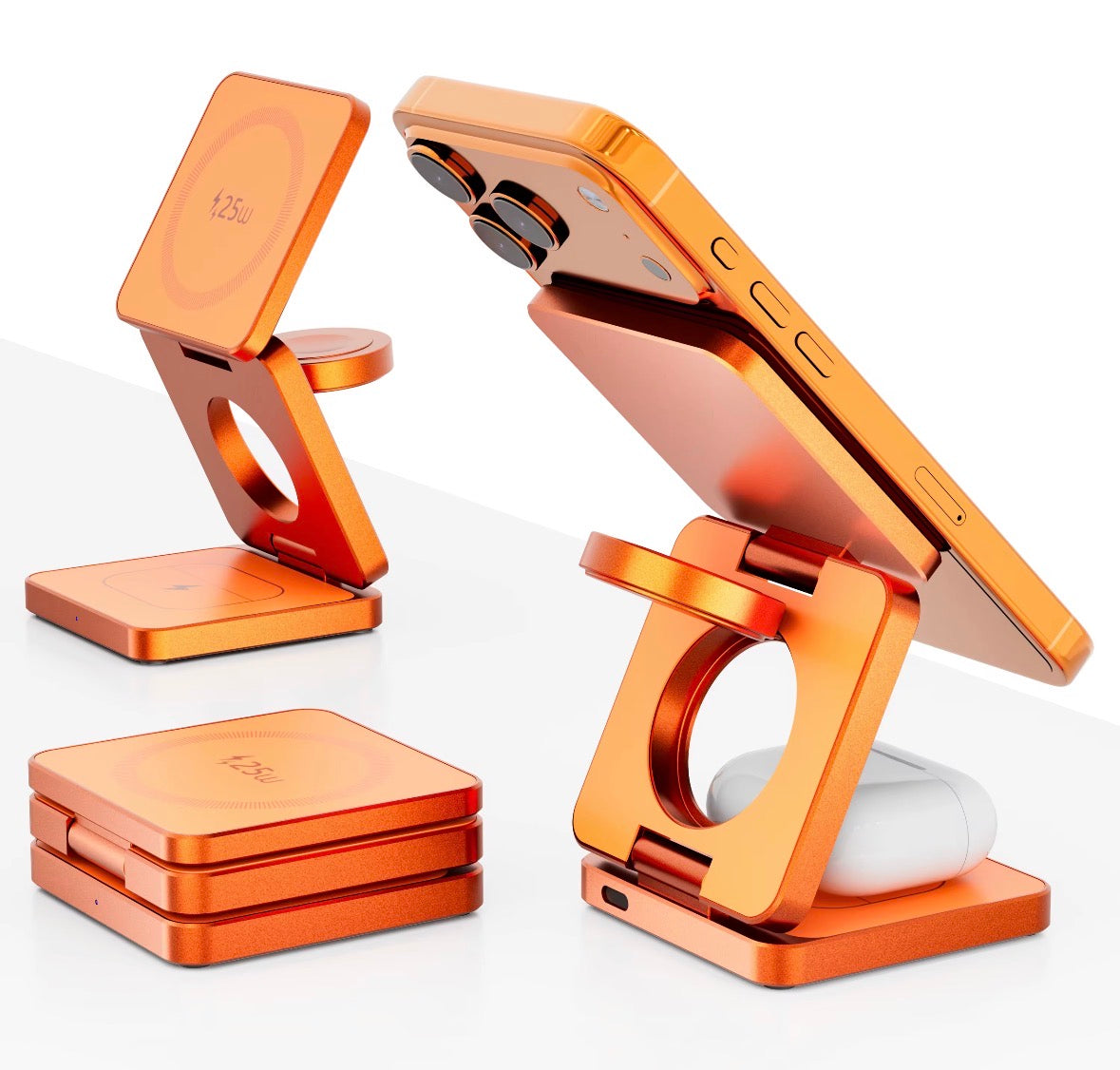 Support de chargeur sans fil magnétique pliable 3-en-1
