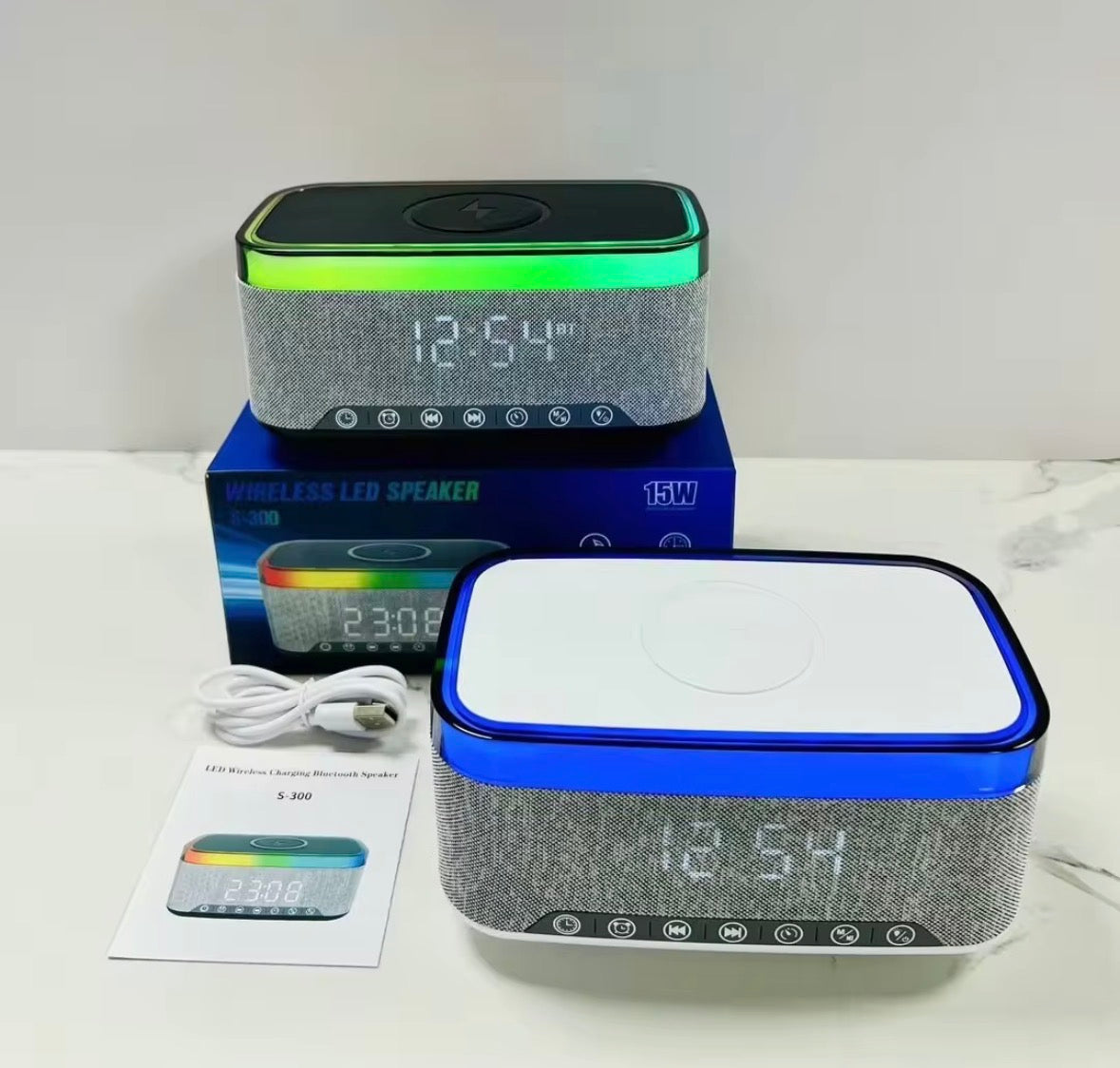 Station de charge reveil sans fil Mindpure 3-en-1, chargeur rapide 15W