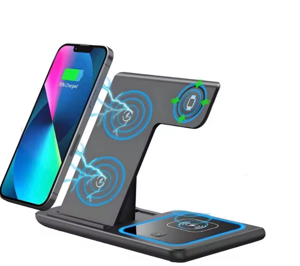 Chargeur Multi-fonctions Sans Fil Pliable 3-en-1