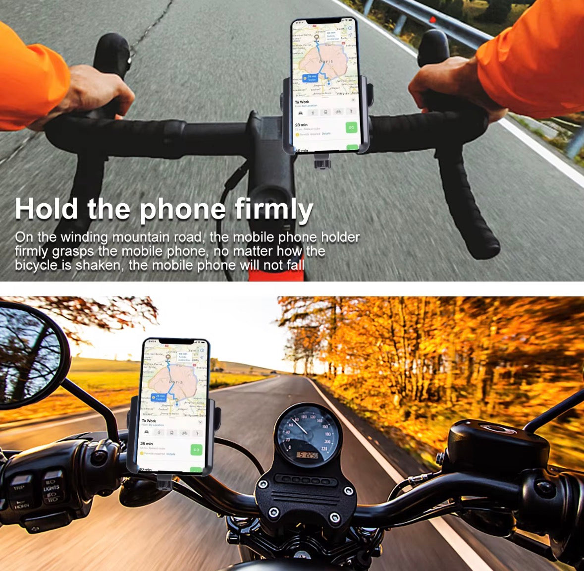 Support de téléphone portable universel pour trotinette électriques et scooter