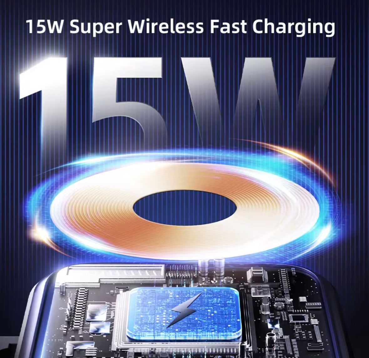 Support de voiture sans fil Qi 15W Chargement rapide