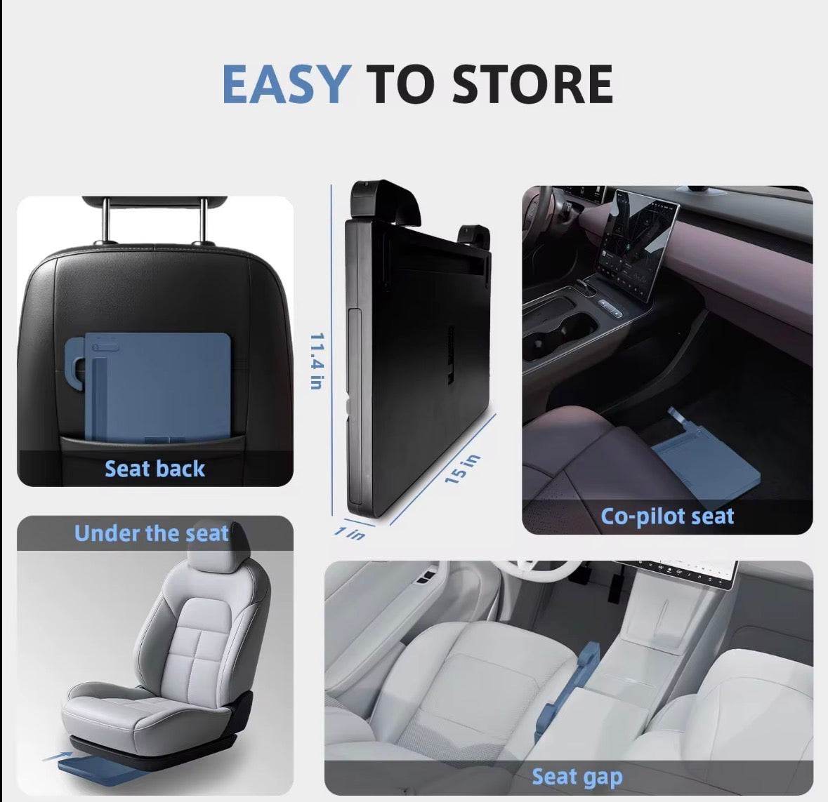 Plateau de bureau pour volant de voiture 2 en 1