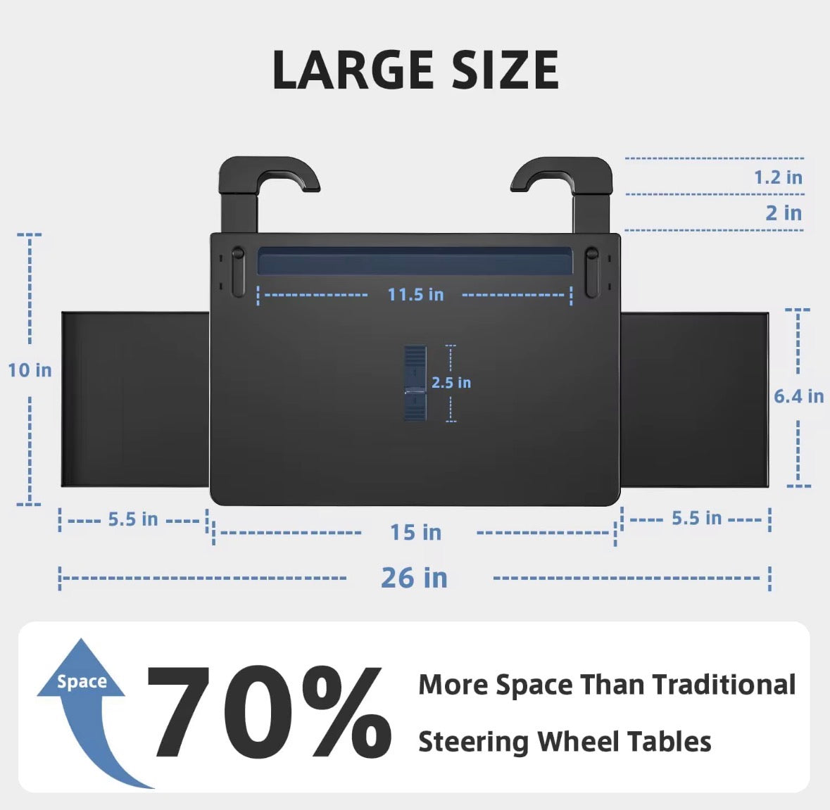 Plateau de bureau pour volant de voiture 2 en 1