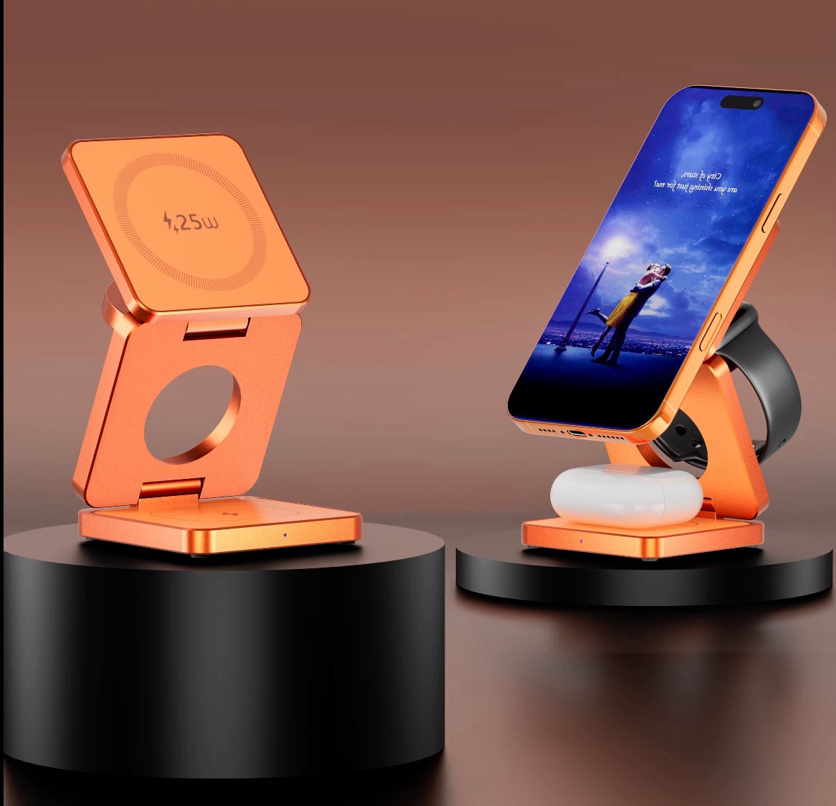 Support de chargeur sans fil magnétique pliable 3-en-1